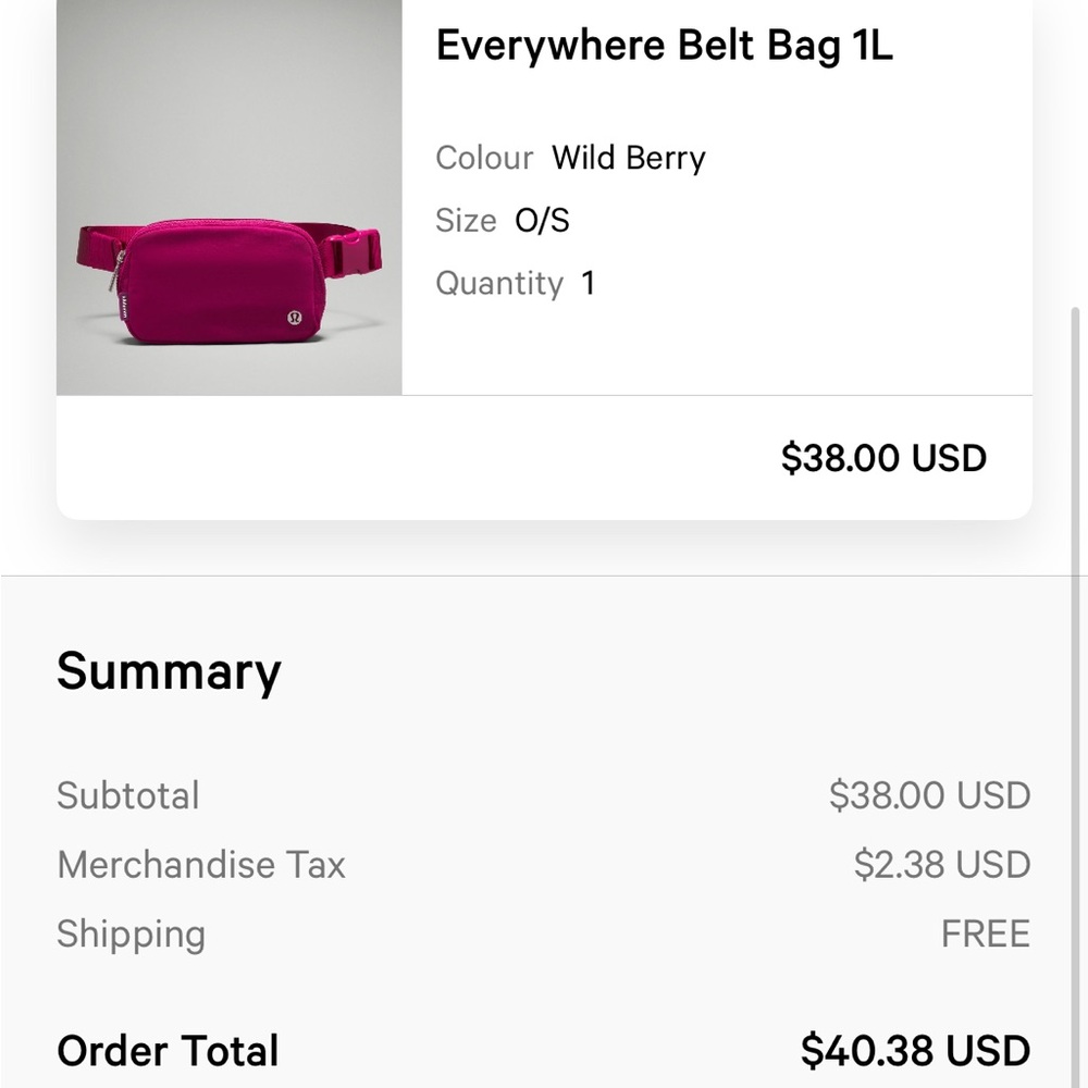 Lululemon NEW Everywhere Belt Bag
